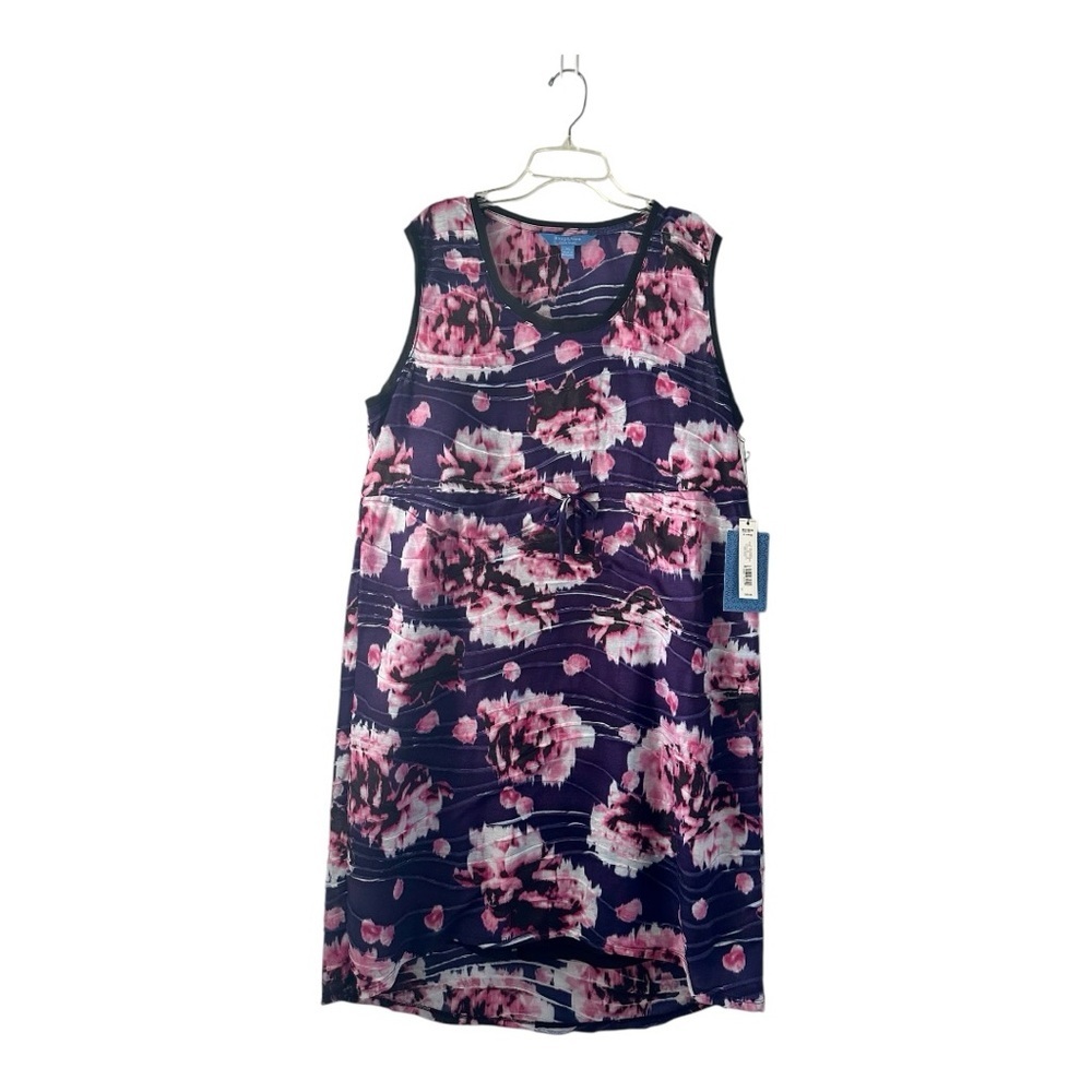 Simpty Vera Vera Wang Floral Sleeveless Dress - Pink and Blue Midi Size XL